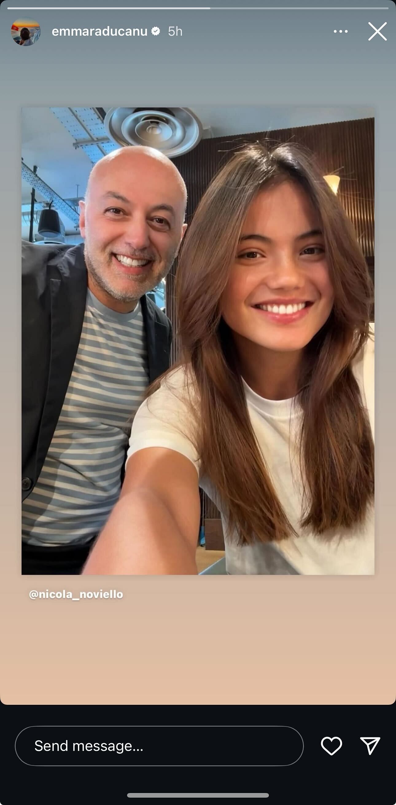 Emma Raducanu with a new hairstyle (Source: Instagram)